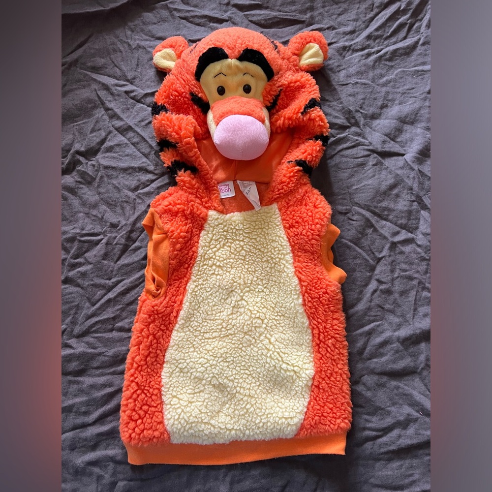 Vintage Disney Tigger Orange & Black Tiger Halloween Costume Toddler Size 2t